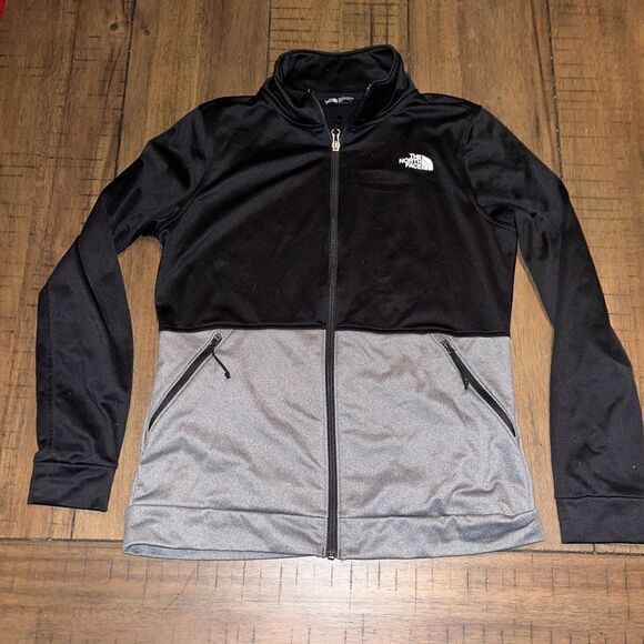 The North Face Womens Size M Soft Shell Zip Up Jacket In Charcoal Gray And Black - Picture 1 of 4